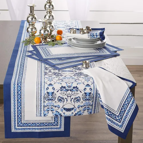 Miniatura 3 de DII Table Top Décor Collection - Camino de mesa de primavera y verano, 14x72 pulgadas, estampado de rayas de Oporto Oporto Stripe