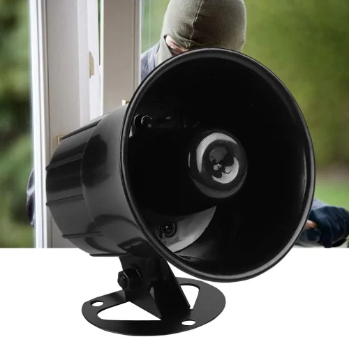 Miniatura 2 de Tosuny ES-626 Sirena de 12 V 110 dB altavoz agudo, bocina de alambre, sirena de alarma, sistema de alarma antirrobo para seguridad al aire libre