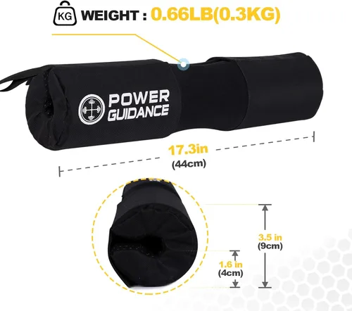 Miniatura 7 de POWER GUIDANCE Almohadilla para sentadillas – Almohadilla protectora para cuello y hombros Puntos antideslizantes para sentadillas, estocadas, Negro