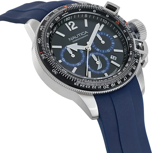 Miniatura 3 de Nautica NAPBFF101 BFC - Reloj con correa de silicona grisnegroazul para hombre, Azul