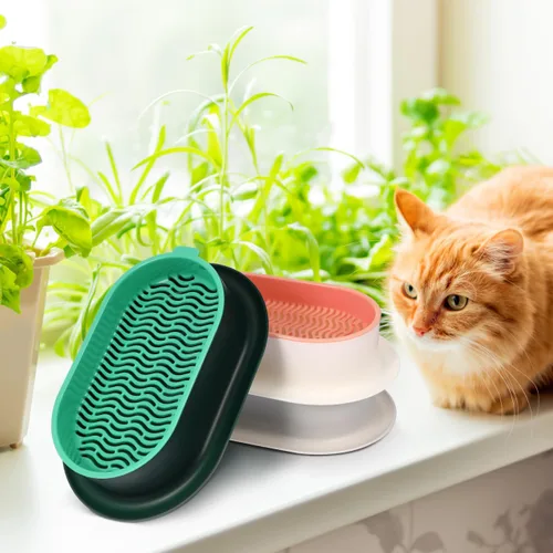 Miniatura 3 de Zerodeko Planta de césped al aire libre de 3 piezas para maceteros de gatos, mascotas, prácticos brotes de plástico y perros, kit práctico
