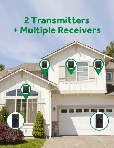 Miniatura 5 de AVANTEK Timbre de puerta inalámbrico, mini CB-11 timbre impermeable que funciona a 1000 pies con 52 melodías, 5 niveles de volumen y flash LED