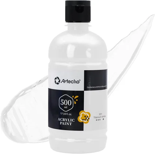 Miniatura 31 de Artecho Pintura Acrílica Oro - Botella Grande 500ml / 17oz, Pintura para Manualidades para Lienzo, Rocas, Madera, Tela, Cerámica, No Tóxica Dorado