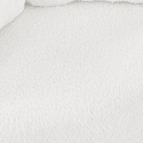 Miniatura 8 de Quarte Moderna silla tapizada de ocio, silla giratoria de tela de peluche con ruedas móviles y 3 almohadas, perfecta para sala de estar y dormitorio