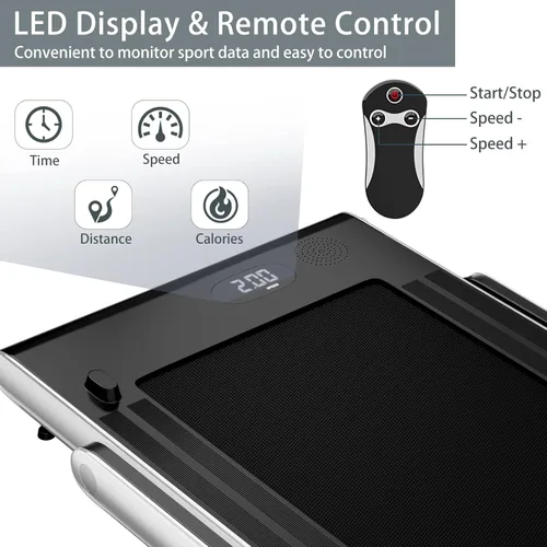 Miniatura 4 de Goplus 2 in 1 Folding Treadmill, 2.25HP Superfit Under Desk Electric Treadmill, Installation-Free with Remote Control, APP Control and LED Display