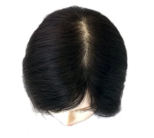 Miniatura 4 de Andrea - 10-12 pulgadas negro 100% cabello humano cosmetología maniquí maniquí cabeza de entrenamiento por Charlene®