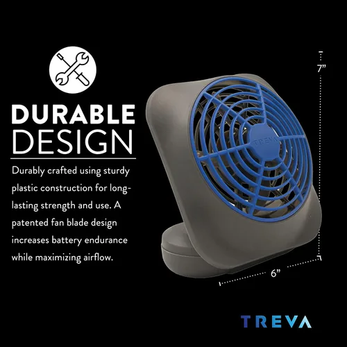 Miniatura 4 de O2COOL - Circulador de aire para escritorio de 5 pulgadas, portátil, con batería FA