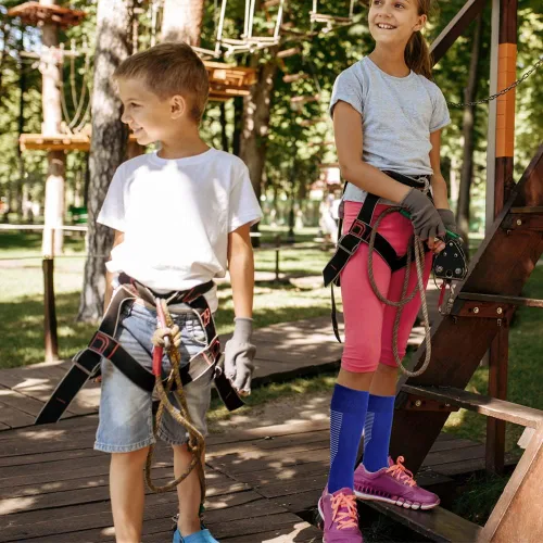 Miniatura 8 de Calcetines deportivos de fútbol para niños 2 pares de calcetines altos hasta la rodilla para niños y niñas talla de zapato 3-65 edades de 6-12 años