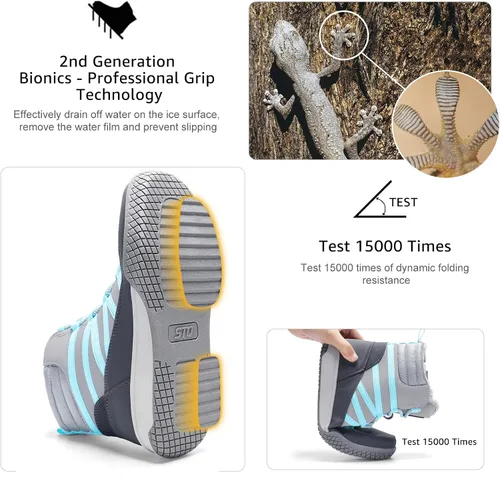Miniatura 5 de STQ Botas de invierno para caminar para mujer, con cremallera, ligeras, acogedoras, botines con cordones