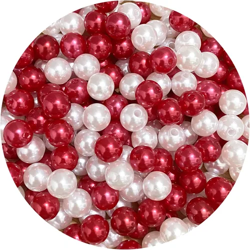 Miniatura 11 de 400 cuentas de perlas de satén de 0.315 pulgadas (0.315 in) redondas sueltas de plástico para hacer joyas, aretes, pulseras, collares, llaveros