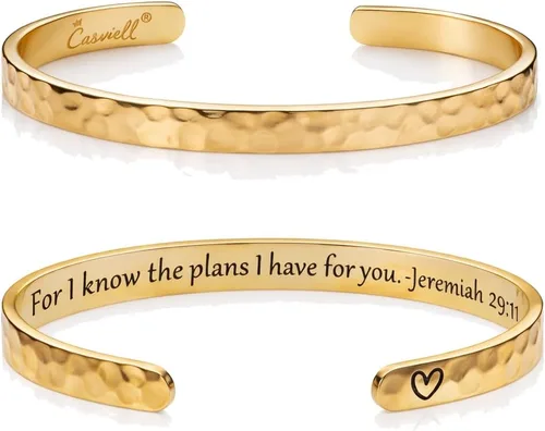 Miniatura 14 de Carviell Pulseras grabadas para mujer, inspiradoras, amistad, amor, mamá, hija, hermana, cristiana, graduación, conmemoración y regalos de boda, más