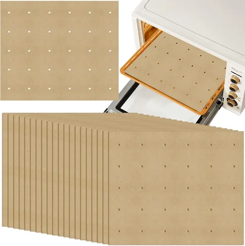100 piezas de papel pergamino sin blanquear, forros cuadrados perforados para freidora de aire Cuisinart, Breville, Black and Decker, hornos