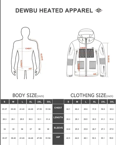 Miniatura 6 de DEWBU - Chaqueta térmica con batería de 12 V para invierno y exterior, con capa de calor eléctrica