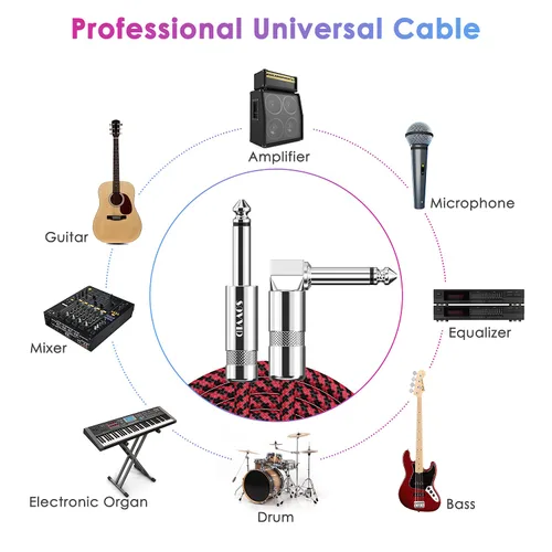 Miniatura 2 de Cable de guitarra de 10 pies, cable de instrumento profesional para guitarra eléctrica, cable AMP, cable TS de 1/4 de pulgada para guitarra, bajo