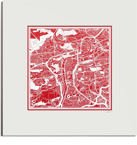 Miniatura 6 de O3 Design Studio Mapa de corte de papel Madrid negro mate de 20 x 20 pulgadas