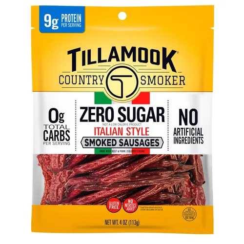 Miniatura 10 de Tillamook Country Smoker - Salchichas ahumadas sin azúcar, sabor jalapeño picante, 4 onzas (1 paquete) Salchichas ahumadas con madera dura