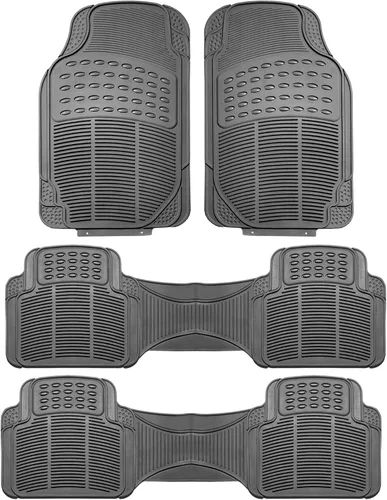 Miniatura 19 de FH Group Alfombrillas para Piso de Automóvil - Alfombrillas de Piso de Goma Resistente para Automóviles, Ajuste Universal Juego Completo, Gris