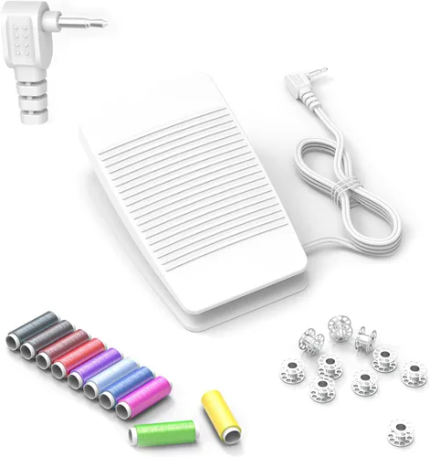 Miniatura 12 de Pedal y cable de alimentación para máquina de coser Brother, compatible con Brother #J00360051 JX2517 LX3817 1034D XL2600i LS2125 XM2701 LX3125