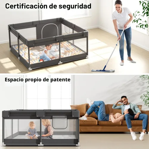 Miniatura 4 de Fodoss Corralito para bebés con alfombra, corral de juegos pequeño (47 x 47 pulgadas), para bebés y niños pequeños, apartamento de corral, patio