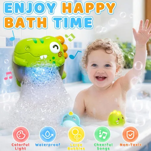 Miniatura 4 de Juguetes de baño de burbujas para niños pequeños, máquina de burbujas de baño iluminada, juguete para niños de 3 a 5 años, juguete para bañera