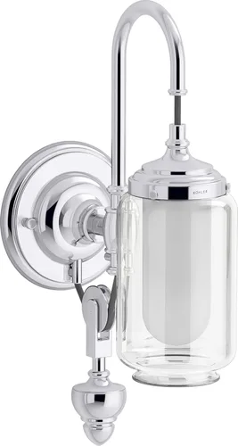 Miniatura 5 de KOHLER Artifacts - Lámpara de tocador de baño, aplique de pared, solo luz descendente, certificación UL, 1 luz, ajustable, bronce cepillado vibrante