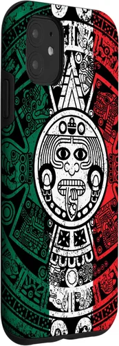 Miniatura 3 de Funda de la bandera de México con calendario azteca maya para iPhone 11