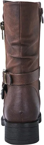 Miniatura 5 de GLOBALWIN Botas de motociclista de moda de otoño para mujer, botas de media pantorrilla para mujer, tacón bajo