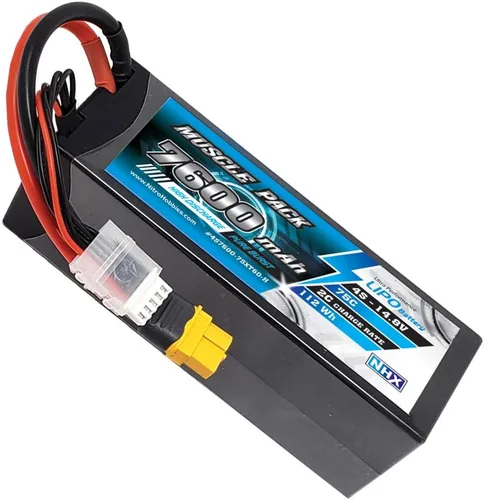 Miniatura 3 de NHX 4S 14.8V 7600mAh 75C Hard Case Lipo Battery Muscle Pack w/XT60 Conector