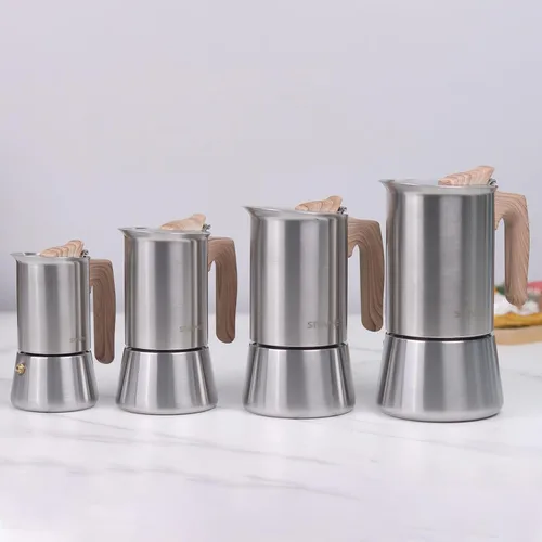 Miniatura 6 de Sivaphe Cafetera Espresso para Estufa de Acero Inoxidable 3.5 oz, 1-2 Tazas Cafetera Inducción Olla Moka, Olla Moka de 100ml Campaing, Olla Moka 2