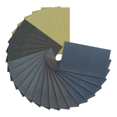 Miniatura 18 de Dura-Gold Hojas de papel de lija húmedas o secas de 5-1/2 x 9 pulgadas, variedad de grano 150, 220, 320, 400, 600 (5 cada una, 25 en total) - Lijado