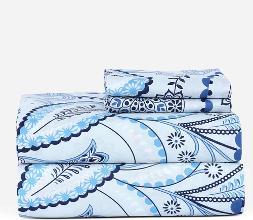 Miniatura 14 de Boston Linen Co. - Juego de sábanas de 400 hilos tamaño King, sábanas de 100 % algodón de calidad de hotel con bolsillos profundos, sábanas y fundas