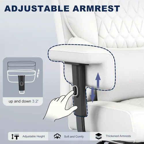 Miniatura 5 de Misolant Silla de oficina grande y alta con reposapiés, silla de escritorio ejecutiva de respaldo alto con reposabrazos de elevación ajustable