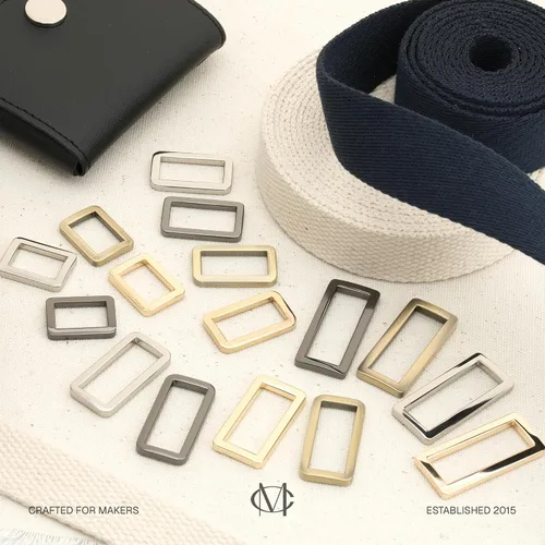 Miniatura 7 de CRAFTMEMORE Hebilla de anillos rectangulares planos de metal para bolsa, correa de cinturón, acabado de calidad de bucle resistente, paquete de 6