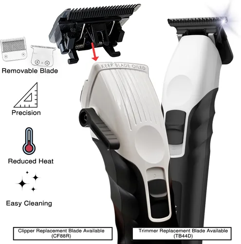 Miniatura 3 de Supreme Trimmer Combo de recortadora de barba y cortadora de pelo 2 en 1 2Spee Cuchillas extraíbles, 2 velocidades, pantalla LCD Herramientas