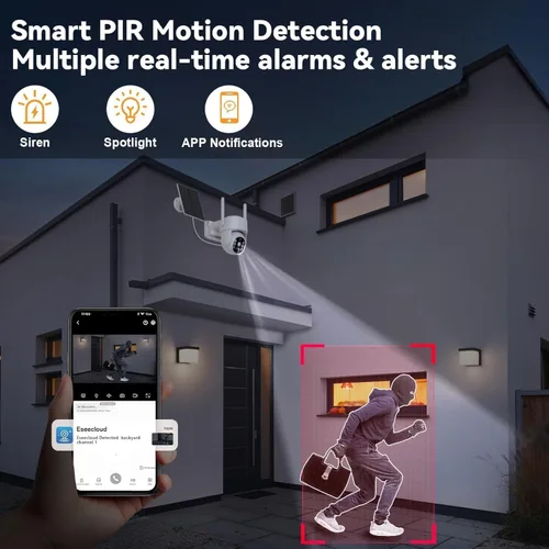 Miniatura 6 de Cámaras de seguridad solares inalámbricas para exteriores, cámara de seguridad WiFi de 5G/2.4 GHz para seguridad del hogar, cámara de seguridad