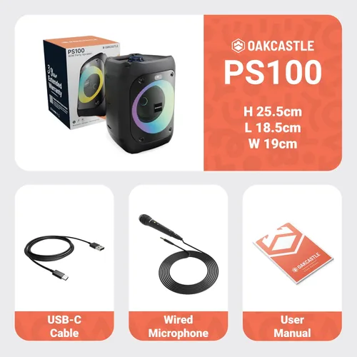 Miniatura 6 de Altavoz portátil Bluetooth para fiesta Potencia de 40W y batería recargable hasta 7H Gran altavoz Bluetooth 2.0 con micrófono con cable Modo