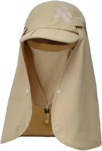 Miniatura 9 de Sombrero de pesca para hombres y mujeres, sombrero de protección solar UPF 50+, gorra plegable con solapa de malla para el cuello, correa resistente