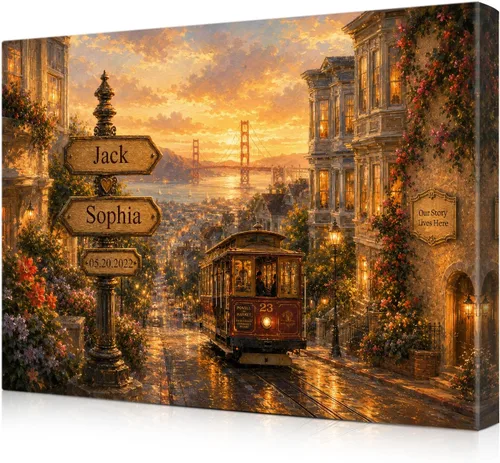 Miniatura 16 de IPIC - Personalized Framed Canvas with Custom Street Sign in Boston Personalized Street Signs with Names, Custom Canvas Print, Boston Sunset