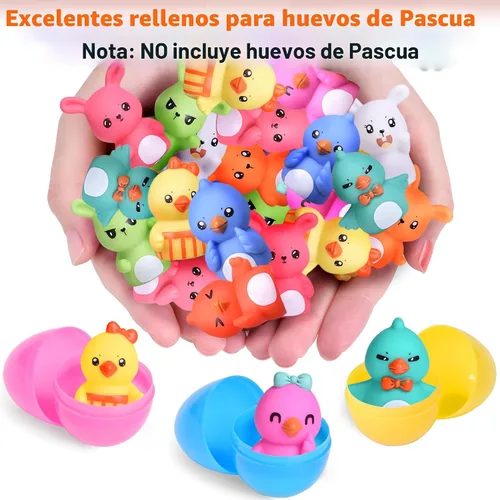 Miniatura 2 de FUN LITTLE TOYS 10 piezas de recuerdos de fiesta de Pascua para niños con marionetas de dedo de pollito, rellenos surtidos de huevos de Pascua