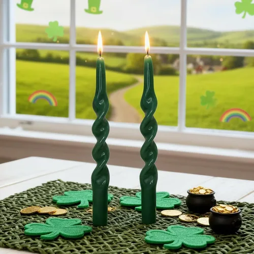 Miniatura 51 de Pink Candlesticks - Juego de 2 velas cónicas en espiral, sin perfume, de 10 pulgadas de largo, velas cónicas sin perfume para decoración del hogar