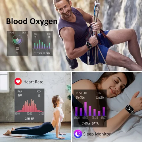Miniatura 3 de PJYUBVOR Reloj inteligente, reloj inteligente para hombre, contestar/hacer llamadas, pantalla táctil de 1.83 pulgadas, monitor de actividad física