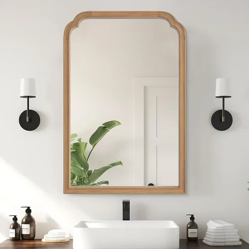 Miniatura 49 de WallBeyond Espejo de longitud completa para montar en la pared, 65 x 22 pulgadas, espejo de suelo con marco de madera rústica, espejo grande