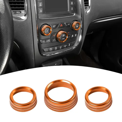 Miniatura 8 de Anillo de Ajuste de Perilla de Interruptor de Volumen de AC Compatible con Dodge Charger 2011+/Challenger 2015+/RAM 2012-2017/Durango Rosa