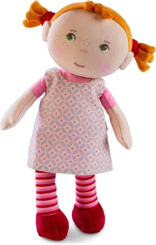 HABA Snug-up Roya - Muñeca suave con pelo rojo y cara bordada, muñeca lavable