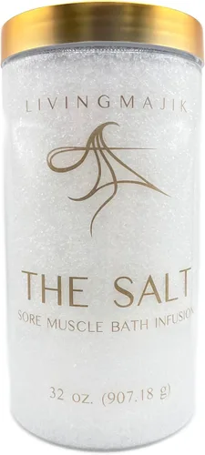 The Salt 32 oz – Infusión de baño muscular para dolor totalmente natural con sal de Epsom, aceites esenciales, árnica y aceite hidratante de