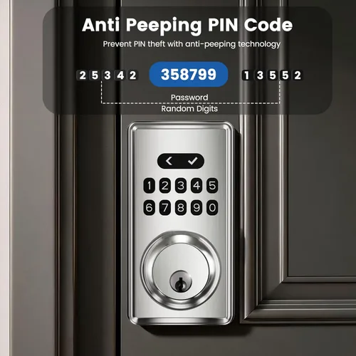 Miniatura 3 de Keyless Entry Door Lock with Keypad, Smart Deadbolt for Front Door, Electronic Door Lock with Auto Lock & One-Time Passcode, 100 User Codes