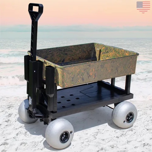 Miniatura 12 de Mighty Max Cart Carro compacto de pesca de playa al aire libre - Dolly Chest Dolly, Cooler Caddy Wheels - Base plana expandible y soportes
