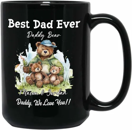 Miniatura 8 de Baby Coming Soon - Taza de café negra de 11 onzas y 15 onzas, taza de café personalizada para papá con nombre, taza de café de cerámica con anuncio