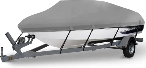 Miniatura 12 de Cubierta para Barco Impermeable de PU 1200D Resistente, 16'- 18.5' Lona de Poliéster de Grado Marino Remolcable, Se Adapta a Casco en V de 16-18.5