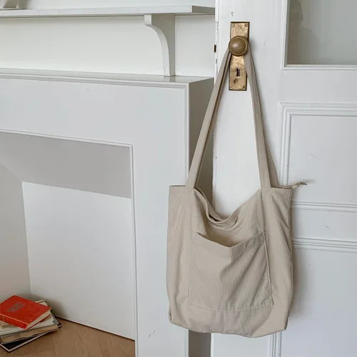 Miniatura 9 de WantGor Bolso de mano de pana para mujeres, bolsos de hombro estilo hobo grandes, bolsos casuales de gran capacidad para compras y trabajo
